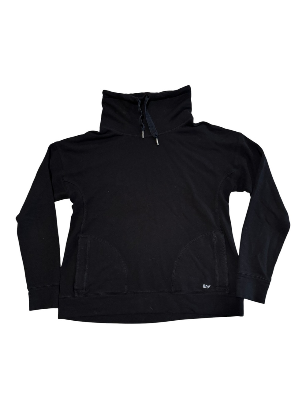 Vineyard Vines Black Funnel Neck Pullover Sweatshirt
